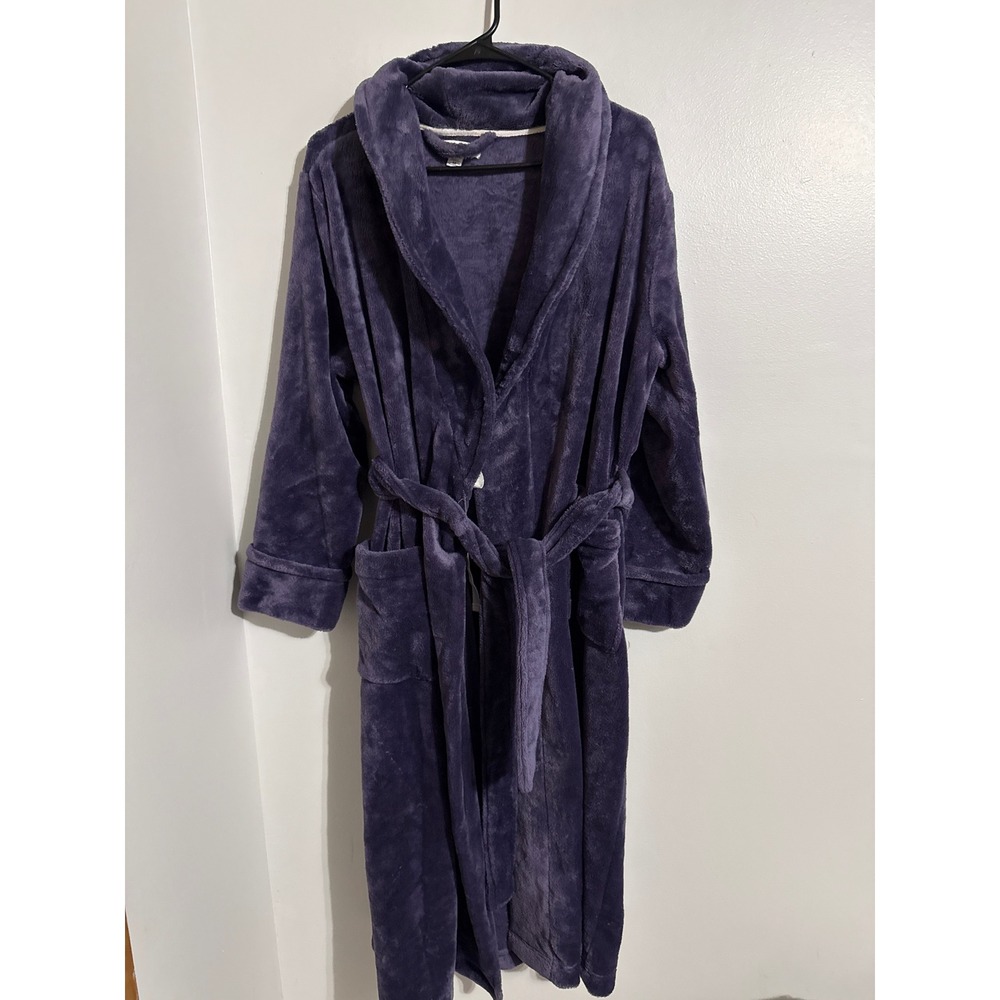 Sonoma Goods For Life Purple Faux Fur Plush Robe Shawl Collar Medium RN73277